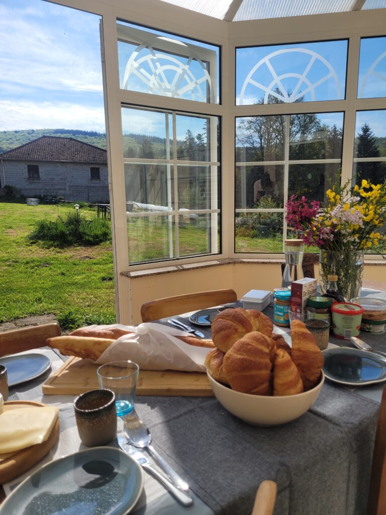 Homemade breakfast in the orangerie