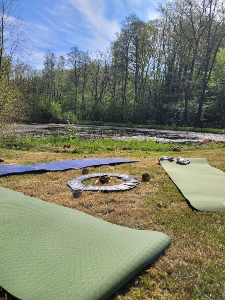 Morning rituals and yoga sessions at the lake